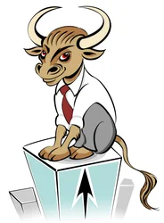 Bull market rising - allegorical illustration of financial markets